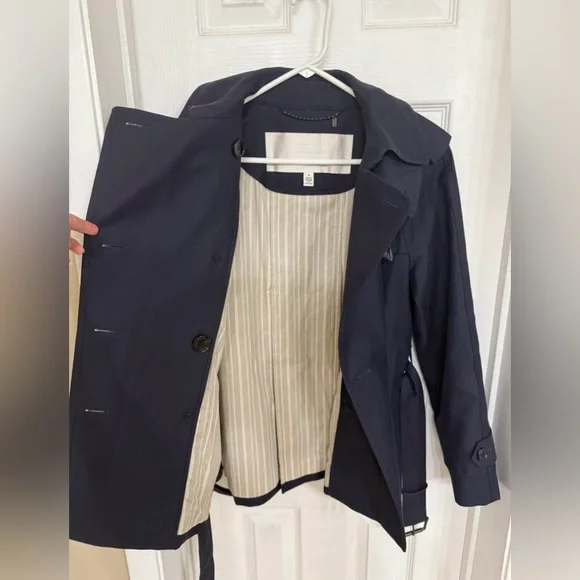 Coach Dark Blue Trench Coat - Picture 5 of 7